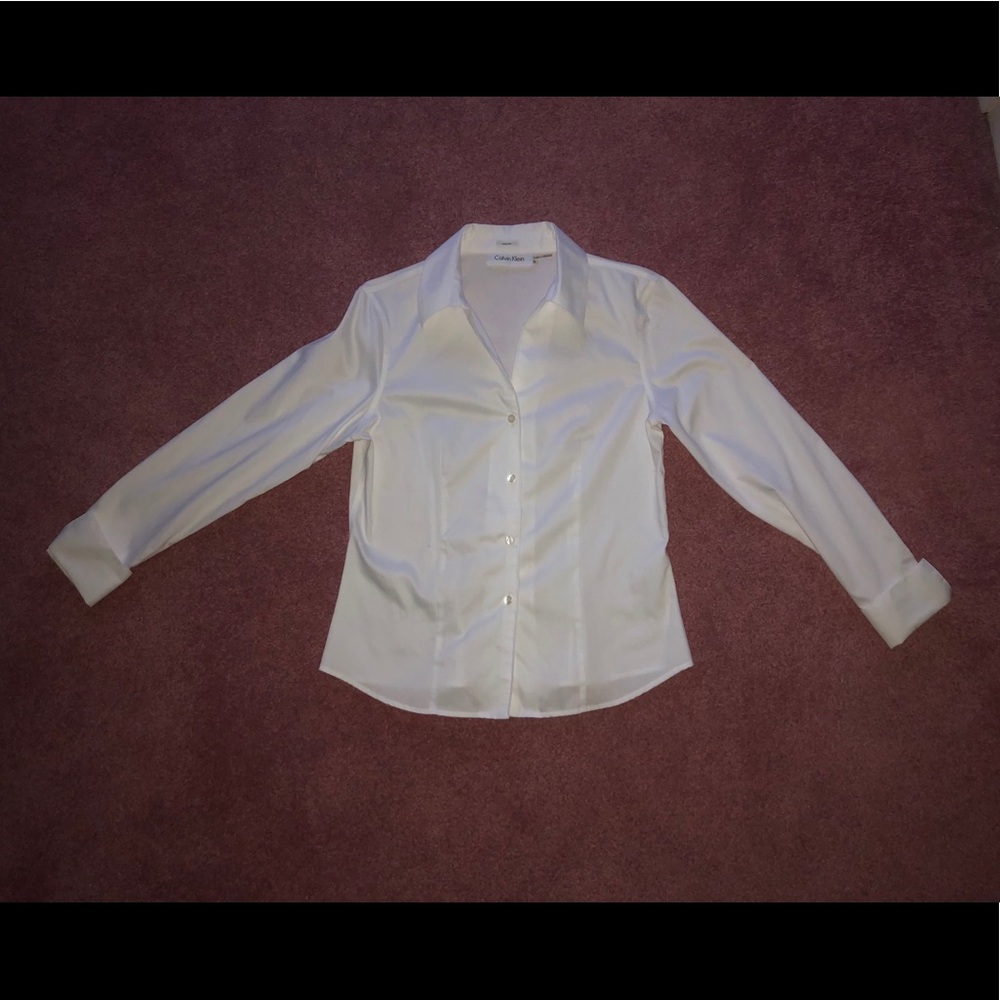 Calvin Klein White Blouse size 6